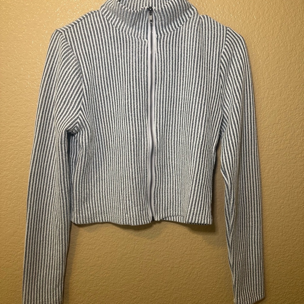 HYFVE Gray Striped Women's Blouse